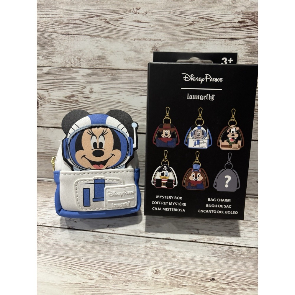 2026 Disney Parks Loungefly Mini Backpack Minnie Bag Charm Keychain New